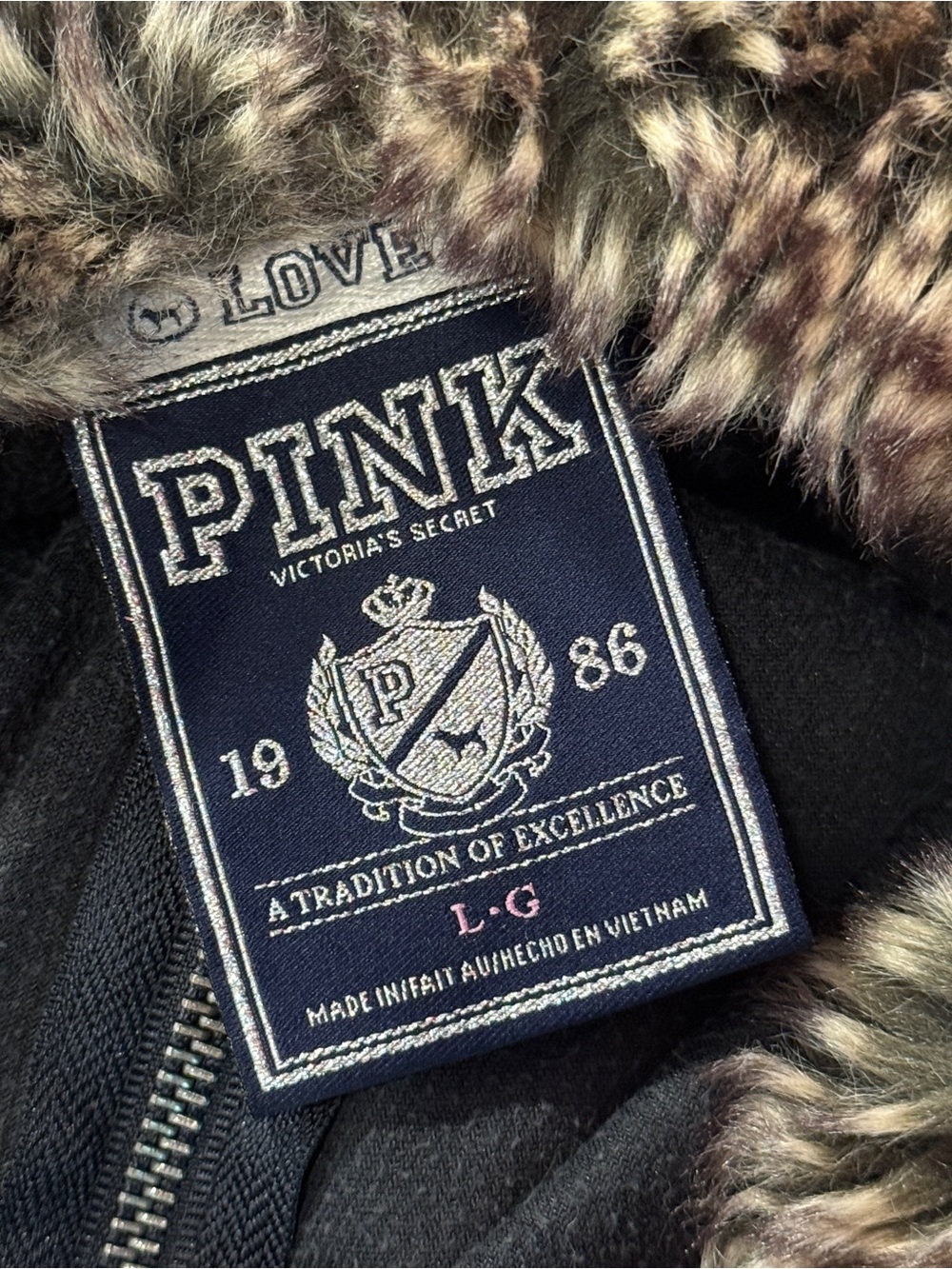 Y2K Pink Velour Full Zip Fur Hoodie Jacket - Picture 7 of 8